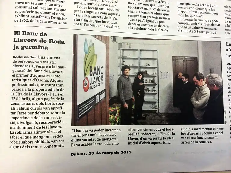 El Banc de Llavors de Roda ja germina -El 9 Nou format en paper 23/03/2015 