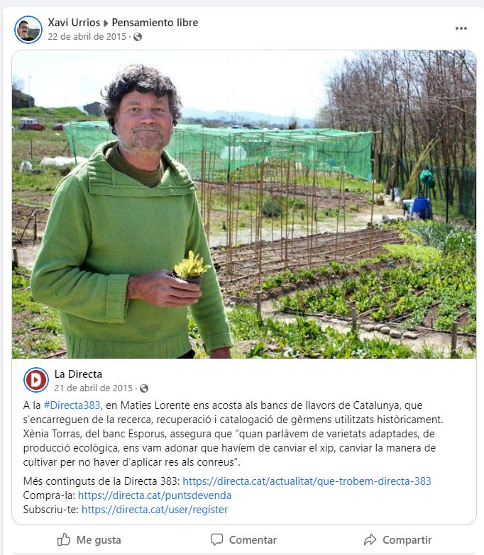 El Banc de Llavors de Roda de Ter, a «La Directa», 21/04/20215